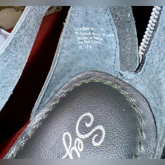 Anthropologie Seychelles Black ‎ Leather Strappy Sandals Block Heels Size 5.5 - Picture 4 of 4